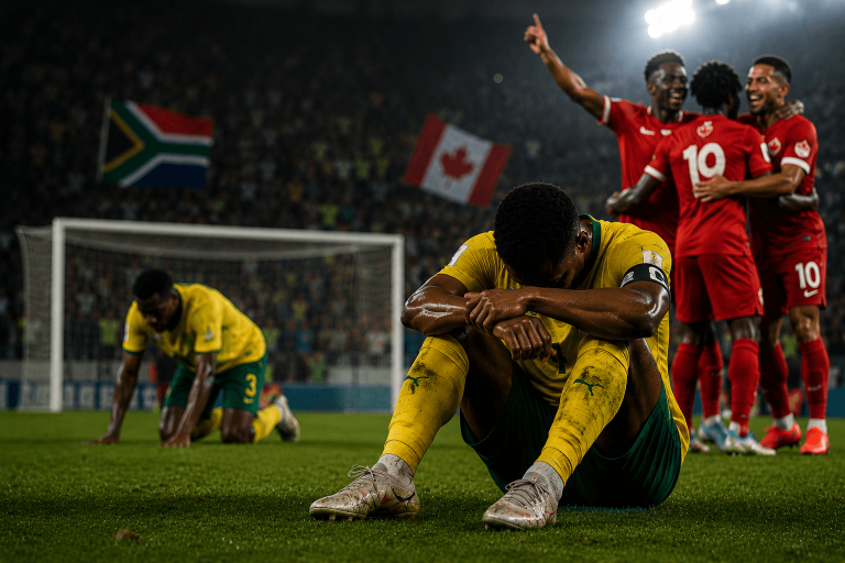 Bafana Bafana’s World Cup Dream Ends in Late Heartbreak Bafana Bafana lose to Canada in world cup last 32