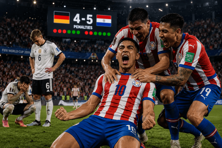 Paraguay Shock Germany to Reach World Cup Last 16 After Dramatic Penalty Shootout Paraguay vs Germany world cup game.