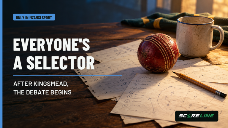 Only in Mzansi Sport: lose a Test by 214 runs and the whole country turns selector Conceptual still life of a cricket ball, pencil and paper team sheets beneath the words “Everyone's a selector”.