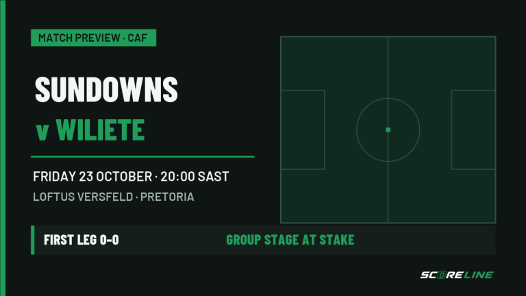 Win and they are through: Sundowns turn Friday at Loftus into a final against Wiliete Sundowns v Wiliete CAF Champions League preview graphic for Friday 23 October at 20:00 SAST, Loftus Versfeld, Pretoria. First leg 0-0; group stage at stake.